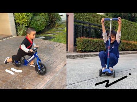 เฮียติน&เฮียเต - เล่น รถจักรยาน Strider กับ Micro Scooter | familytchannel |