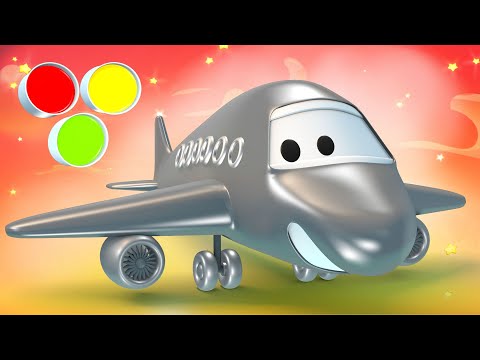 Learn Colors with Airplane Paint - Finger Family & Nursery Rhymes for Kids