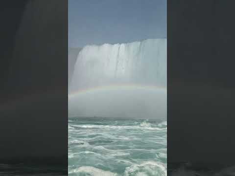 Breathtaking up-close view of Niagara Falls from a boat near Horseshoe Falls, Canada!