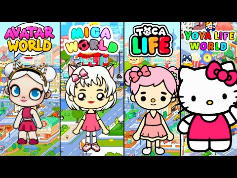 HELLO KITTY/ HELLO KITTY / in the versions TOCA LIFE WORLD, AVATAR WORLD, MIGA WORLD E PIPI WORLD