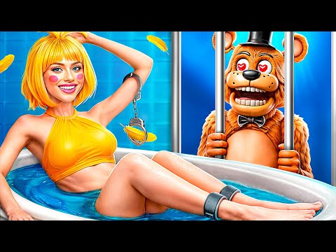 Secrets of Chica Makeover in Jail! Freddy Fazbear House GLOW UP!