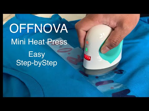 How to use OFFNOVA Mini Heat Press Machine / Easy Iron On Vinyl T-shirt | Mini Heat Press Unboxing