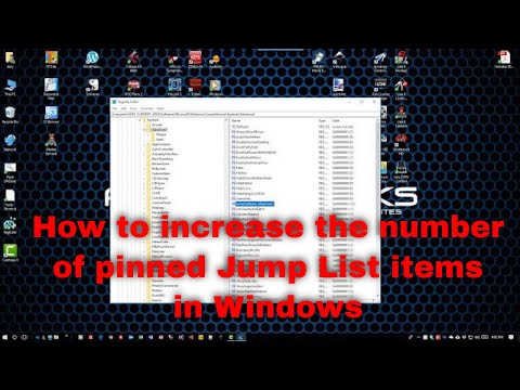 How to increase the number of pinned Jump List items in Windows 10