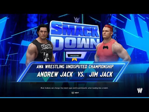 WWE 2K24 AWA knockdown live: Andrew Jack vs Jim Jack. AWA undisputed championship match