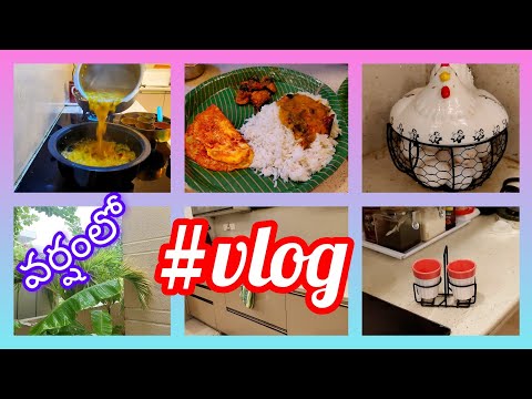 #vlog#వర్షంలో కష్టపడుతున్న Helpers కోసం,No lumps upma, palak pappu, chicken fry|Red Alert|