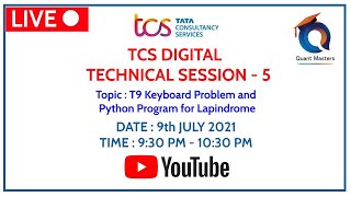 TCS DIGITAL 2021 | LIVE TECHNICAL TRAINING SESSION - 5 #tcsdigital