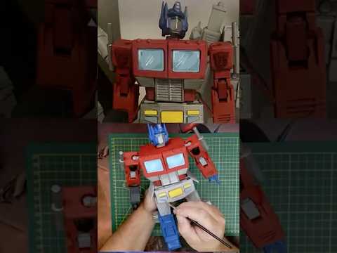 Painting Optimus Prime 3D Printed