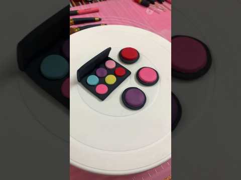 Edible Eyeshadow Fondant Toppers Making Tutorial For Makeup Theme Cake