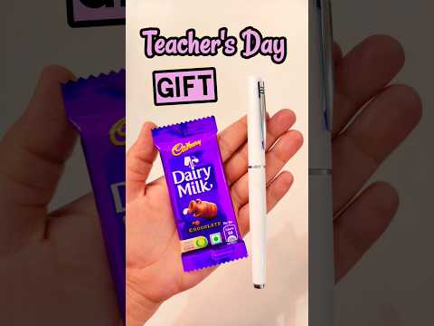 Handmade gift for teachers day 💜 teachers day gift idea 🙂 pen & chocolate gift  #shorts