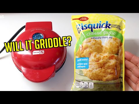 Will It Griddle? Bisquick Cheese Garlic Biscuit Mix 👩‍🍳 Dash Mini Griddle 👩‍🍳 Dollar Tree Food