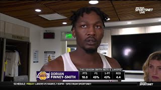 Dorian Finney-Smith talks after Lakers loss to Cavs 122-110 in his debut