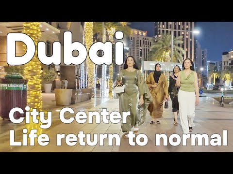 Dubai 🇦🇪 Night City Center, Downtown Return to normal after Apocalyptic Flood [4K] Walking Tour