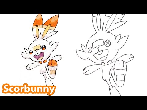 How to draw Scorbunny from Pokémon