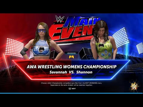 AWA wrestling WWE 2K24: Savannah vs Shannon! AWA womens wrestling championship match