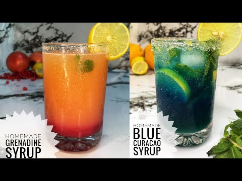 Sunrise Mocktail | Grenadine Syrup | Blue Lagoon Mocktail | Blue Curacao Syrup | Paradise Feast