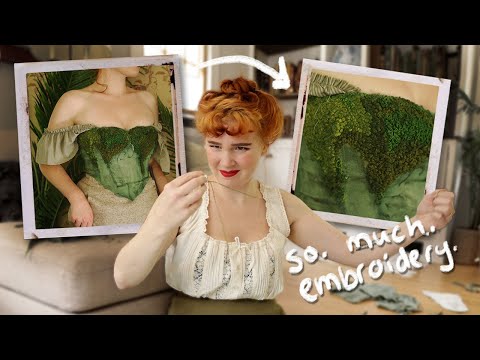 Trying to make a "Moss Corset" (using embroidered moss)