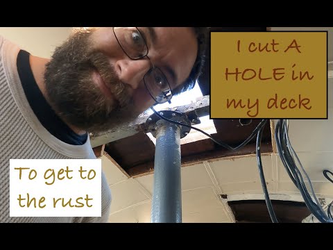 I CUT A HOLE IN MY DECK! Creating Solutions for a rusty mast step.