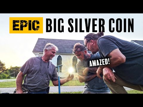 Epic Big Silver Coin Found Metal Detecting At Old Church! This One Is A First For Us!