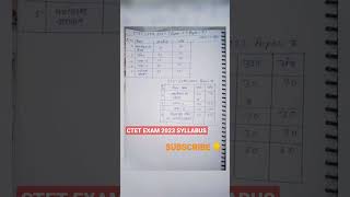 CTET 2023 Exam  syllabus, Ctet exam pattern 2023 ,#ctet2023