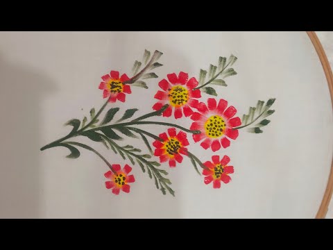 very easy design for beginners #art #fabric painting #suit and dupatta design