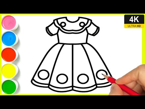 How to draw a beautiful girl dress Drawing || Dress Drawing || Cute girls frock Drawing || By Arya.