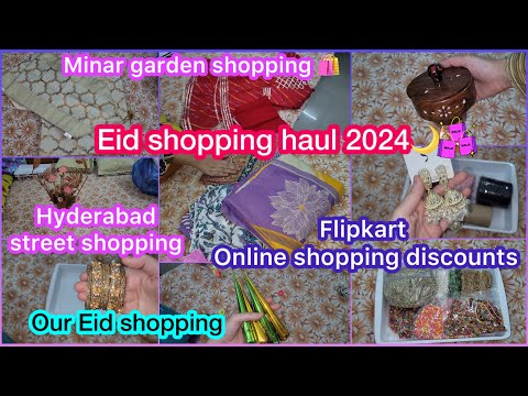 Eid 2024 shopping haul/charminar bangles/Minar garden shopping/online shopping haul /jewelry/ #haul