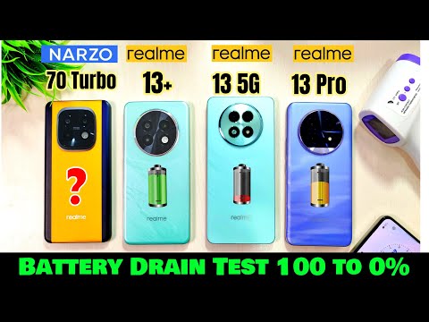 NARZO 70 Turbo Vs realme 13+ Vs realme 13 5G Vs realme 13 Pro Battery Draining Test 🔥 Atul Tech