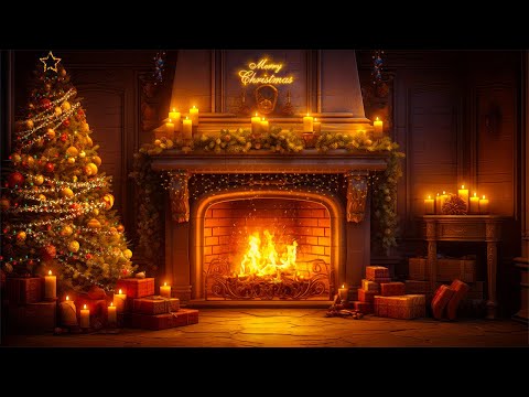 A Warm Christmas Welcome 🎄Cozy Crackling Fireplace 🔥Christmas Fireplace of All Time