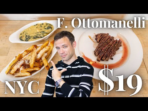 Eating a $19 Steak Deal with Two Sides and a Salad at F. Ottomanelli. An Amazing NYC Steak Special