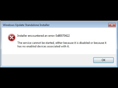 HOW TO FIX 0x80070422