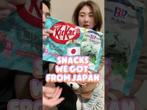 Japanese airport snacks | Baskin Robbins Mint Choco KitKat #japanesefood #japan #shorts