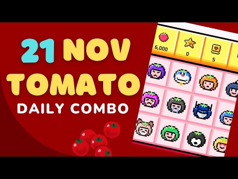 Tomarket Daily Combo 21 November | Increase Your Toma | Tomato Daily Combo