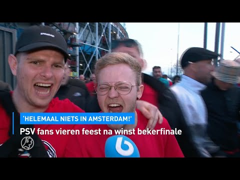 🔥WAT EEN FEEST!💡 PSV fans door het dolle heen na winst bekerfinale | Hart van Nederland