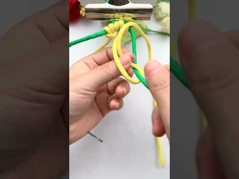 How to weave the beginning of "Flowers in bloom and riches in fortune" Rope weaving skills shari