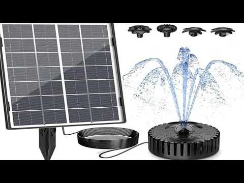 3.5W Solar Fountain Pump, Outdoor Solar Fountain with Upgraded Glass Solar Panel