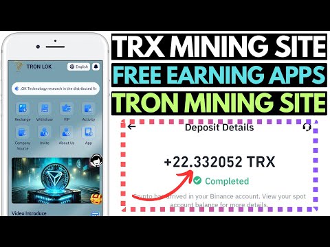 TRON - LOK | TRX Mining Sites | New TRON Earning Apps | TRON Grab Earning Platform in 2024