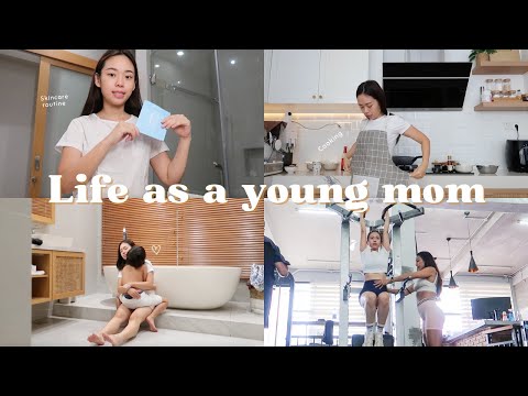 Life as a Mom | workout, cooking, bio aqua skincare review 💆🏻‍♀️