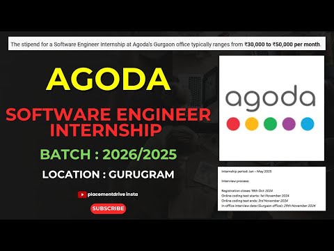 Agoda Internship 2025: Software Engineering in Gurgaon – Jan-May Opportunity