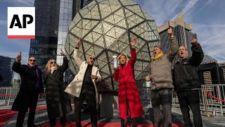 Rapper Pitbull helps unveil the Times Square New Year's Eve ball