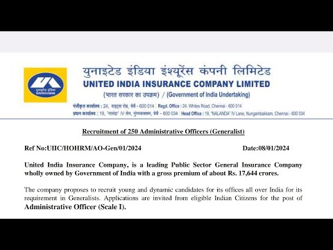 Insurance Generalist 250 Vacancies out 🔥🔥