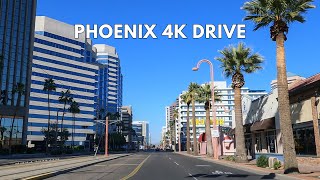 Phoenix 4K Driving Tour | Drive Through Downtown Phoenix