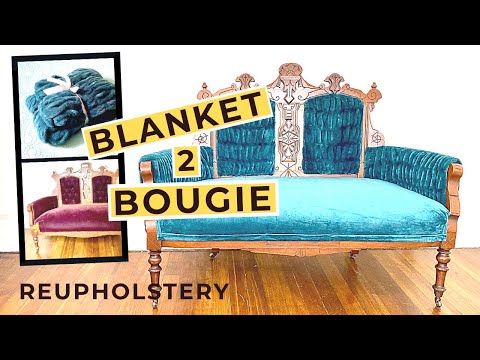 COUCH REUPHOLSTERY / USING A BLANKET!!!