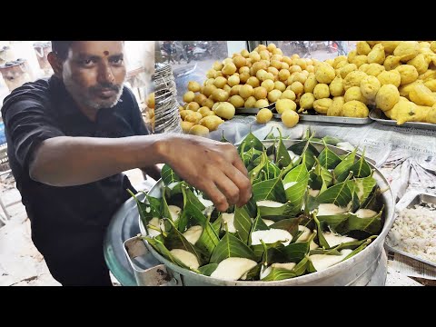 See How This Man Making Healthy Breakfast Using Jackfruit Leaves Pottikkala Idli | Moong Dal Bhajiya