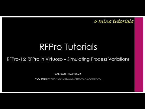 RFPro-16: RFPro in Virtuoso - Simulating Process Variations with RFPro