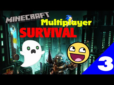 Minecraft Survival Multiplayer: Part 3 -Interupting Creeper!- (With Awesome-Face Gaming)