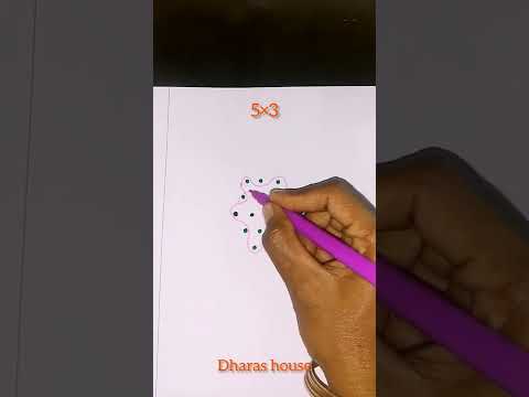 5×3dots simple sikku kolam||diwali kolam||dots kolam||#shorts