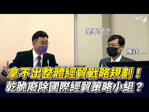 拿不出整體經貿戰略規劃！乾脆廢除行政院國際經貿策略小組？