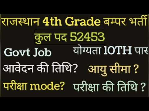 राजस्थान 4th Grade भर्ती 2024-25 | Rajasthan 4th Grade vacancy | Rajasthan 4th Grade new vacancy |