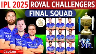 IPL 2025 - Royal Challengers Bangaluru Final Squad (So Far) | RCB 2025 Players List | RCB 2025 Squad