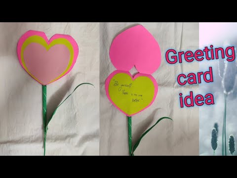 Greeting card making idea with color paper | Paper crafts | Valentine's day / Birthday greeting card